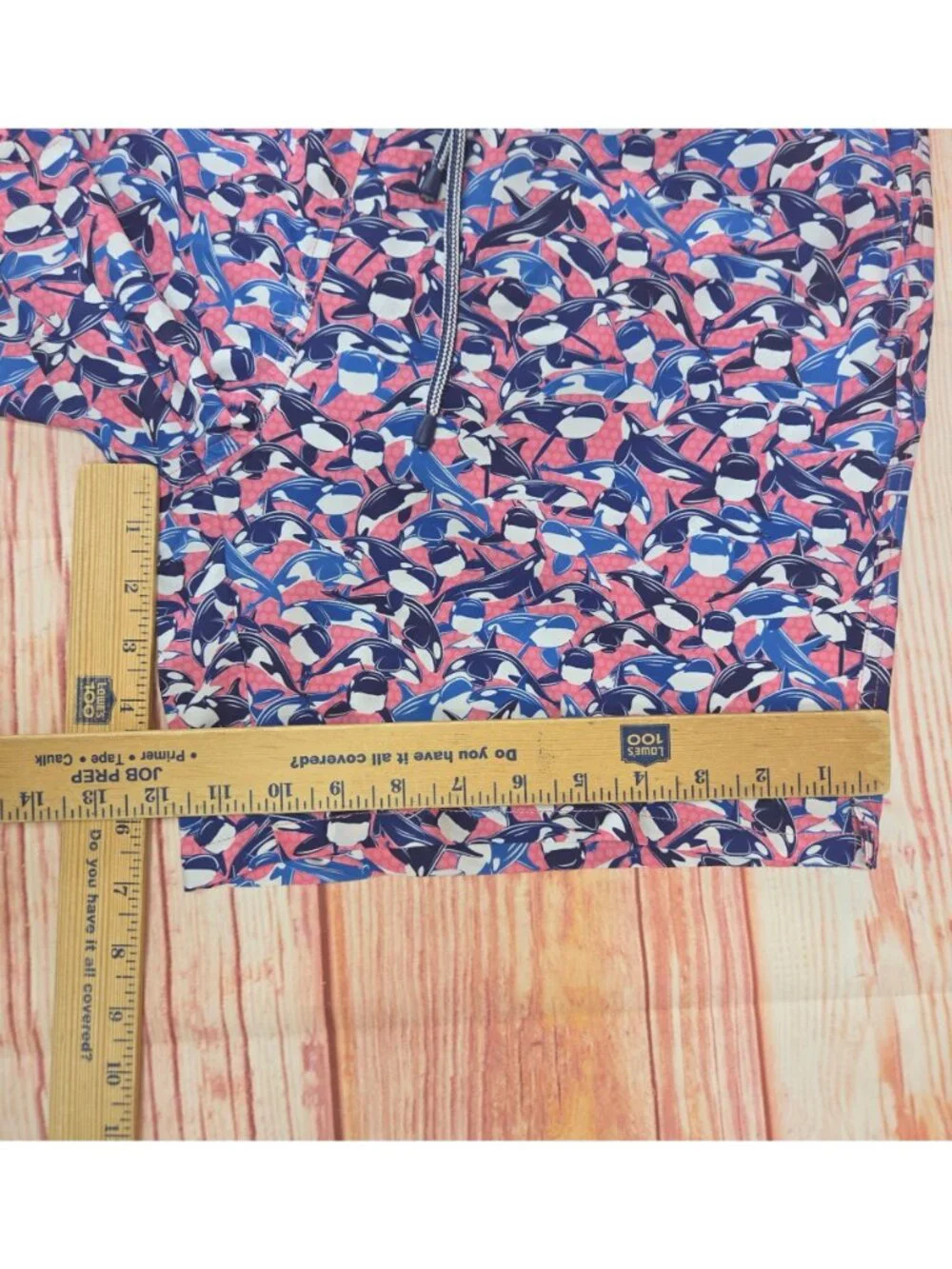 Peter Millar Seaside Mens Swim Trunks Medium Pink & Blue Orca Print